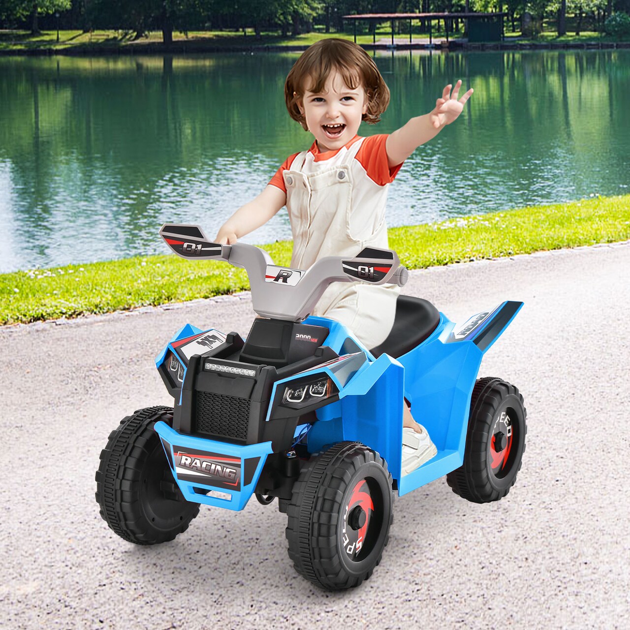 Kids Ride On Atv 4 Wheeler Quad Toy Car With Direction Control